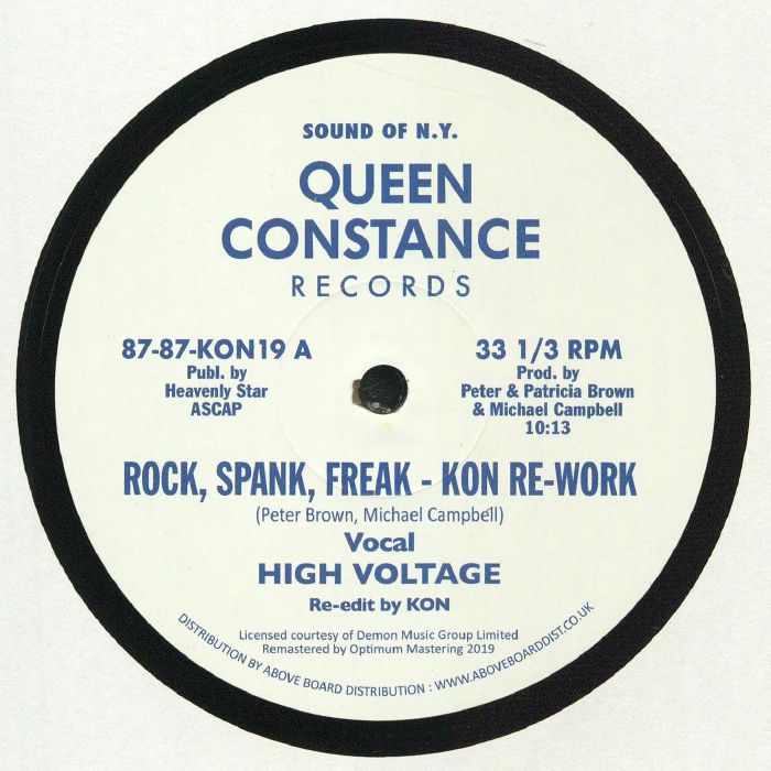 High Voltage / Chain Reaction – Rock, Spank, Freak / Dance Freak (12", Queen Constance Records, 2019) Front Cover