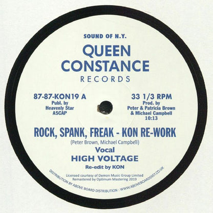 High Voltage / Chain Reaction – Rock, Spank, Freak / Dance Freak (12", Queen Constance Records, 2019) Front Cover