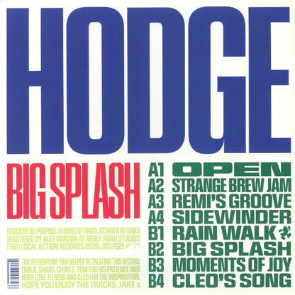 Hodge – Big Splash (LP, Orange, Local Action, 2026) Back Cover