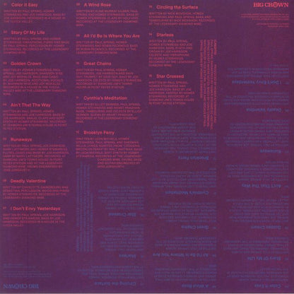 Holy Hive – Holy Hive (LP, Clear Pink & Blue Splatter, 180g, Big Crown Records, 2022) Back Cover