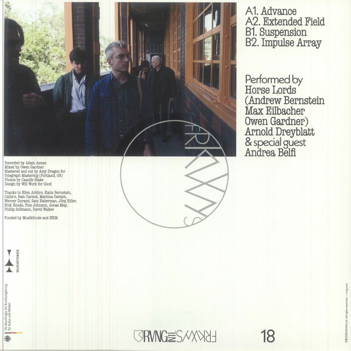 Horse Lords & Arnold Dreyblatt – Extended Field (LP, Rvng Intl., 2025) back cover