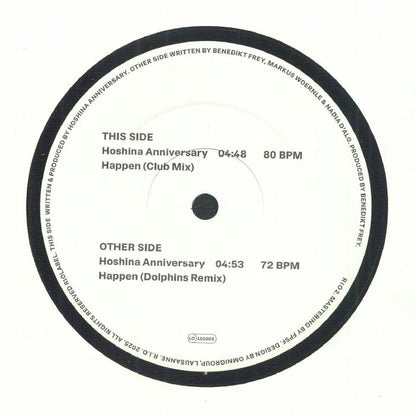 Hoshina Anniversary – Happen (7", R.I.O., 2025) Front Cover