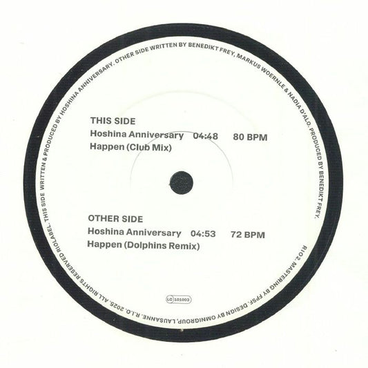 Hoshina Anniversary – Happen (7", R.I.O., 2025) front cover