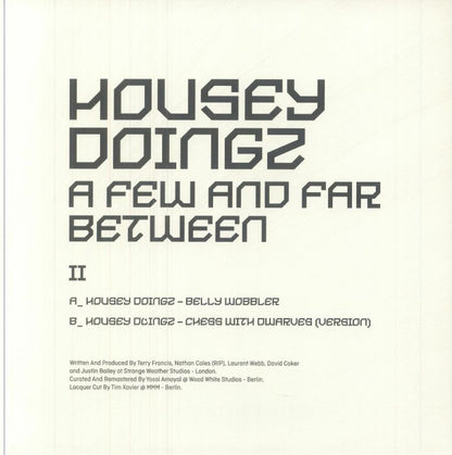 Housey Doingz – A Few And Far Between II (10", Sushitech Records, 2025) Back Cover