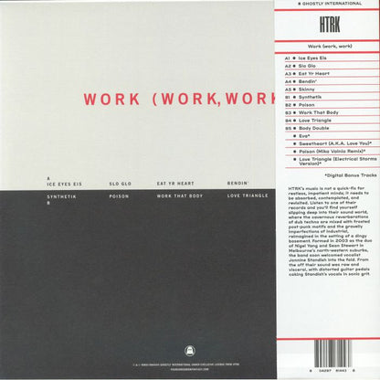 HTRK – Work (Work, Work) (LP, Clear Ash, Ghostly International, 2026) Back Cover