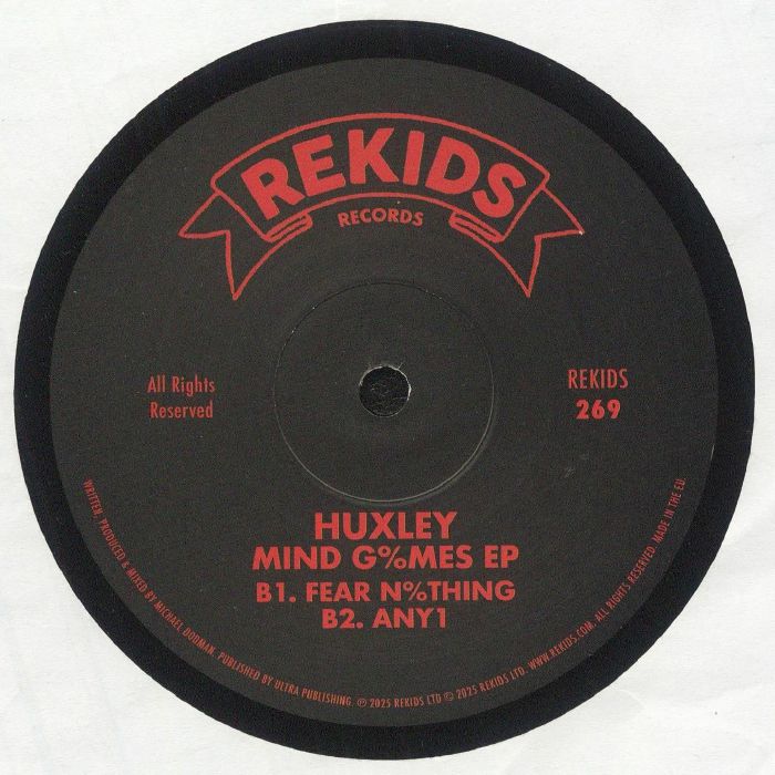 Huxley – Mind G%mes EP (12", REKIDS, 2025) back cover