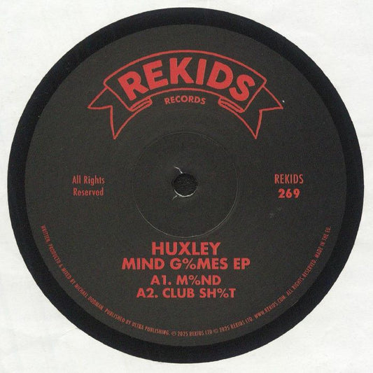 Huxley – Mind G%mes EP (12", REKIDS, 2025) front cover