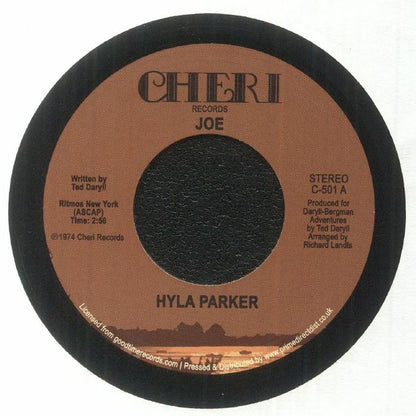 Hyla Parker – Joe / Quiet Tunes (7", Cheri Records, 2023) Front Cover