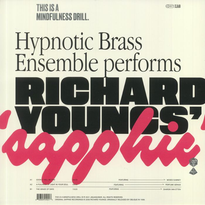 Hypnotic Brass Ensemble – This Is A Mindfulness Drill (LP, Black & White, Jagjaguwar, 2021) Back Cover