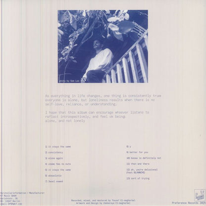 i-sef u-sef – Consistency (LP, Green, Preference Records, 2025) Back Cover
