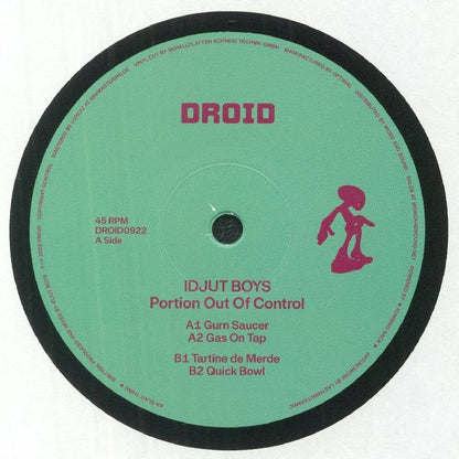 Idjut Boys – Portion Out Of Control (12", Droid, 2022) Front Cover