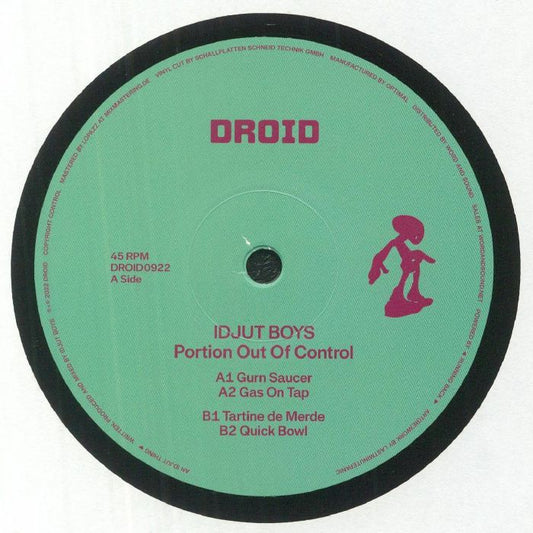Idjut Boys – Portion Out Of Control (12", Droid, 2022) Front Cover