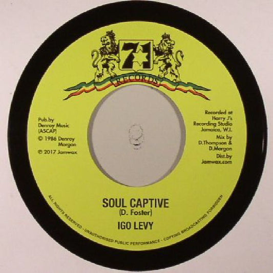 Igo Levy – Soul Captive  (7", Jamwax, 2017) Front Cover