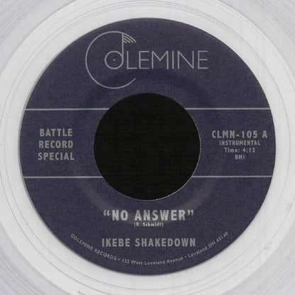 Ikebe Shakedown / The Jive Turkeys – No Answer / No Answer (7", Clear, Colemine Records, 2021) Front Cover