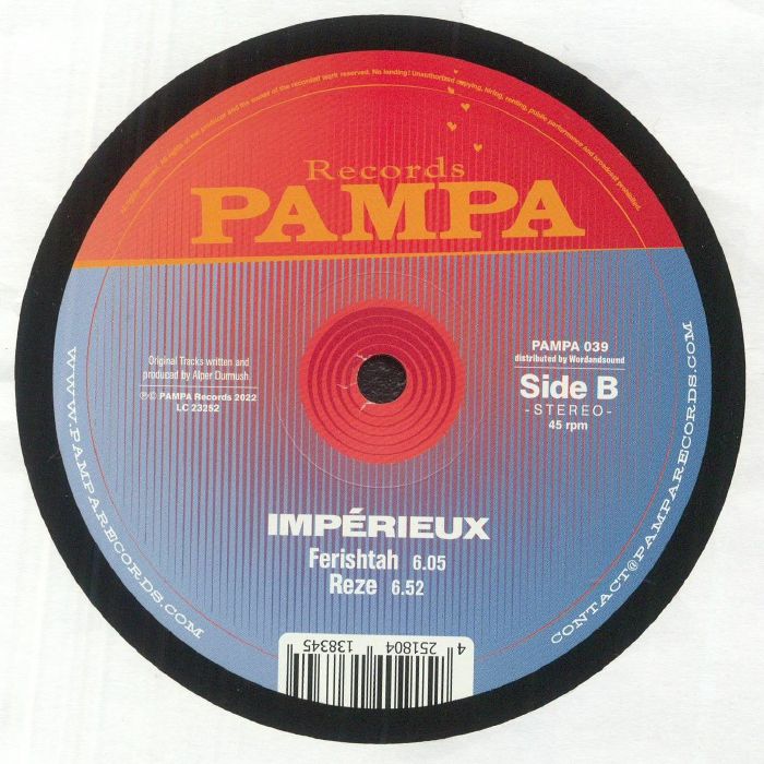 Impérieux – Fantasmagorii EP (12", Pampa Records, 2022) Back Cover