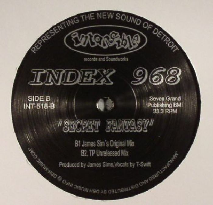 Index 968 – Secret Fantasy (12", Intangible Records & Soundworks, 2016) Back Cover