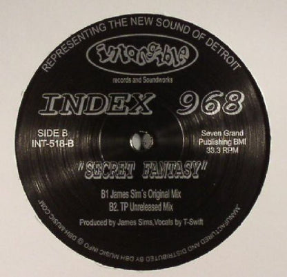 Index 968 – Secret Fantasy (12", Intangible Records & Soundworks, 2016) Back Cover