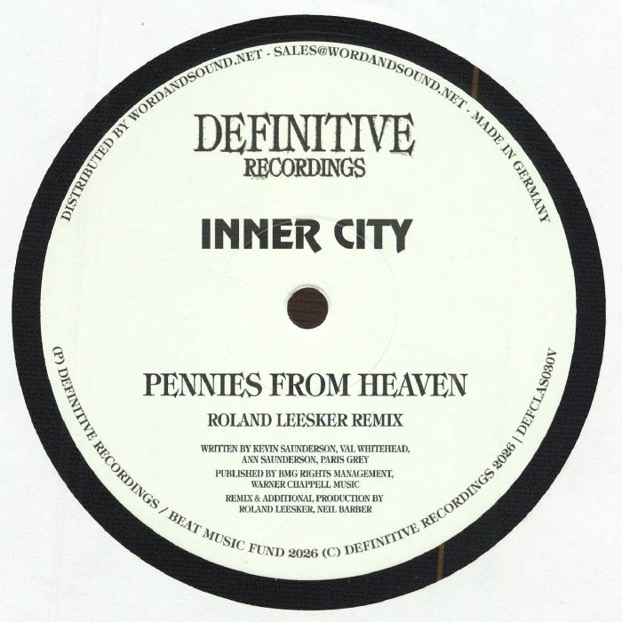 Inner City – Pennies From Heaven (12", Definitive Recordings, 2026) Back Cover