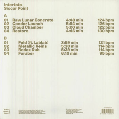 Intertoto – Siccar Point (LP, What About Never, 2026) Back Cover