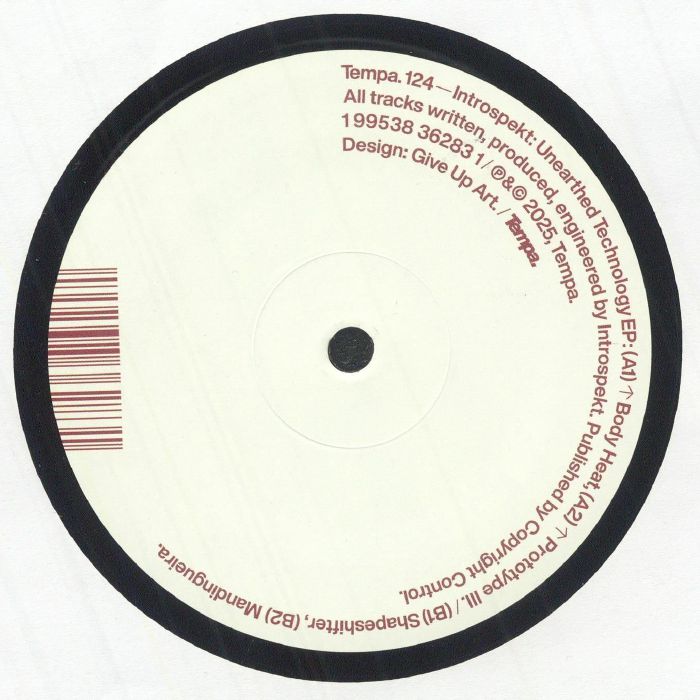 Introspekt – Unearthed Technology EP (12", Tempa, 2025) Back Cover