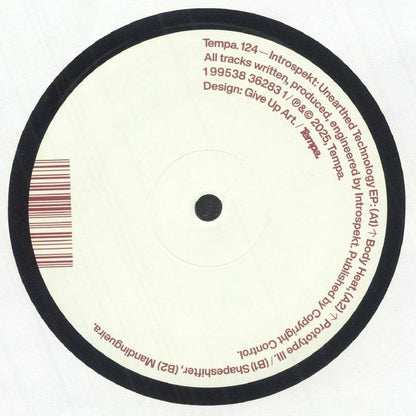 Introspekt – Unearthed Technology EP (12", Tempa, 2025) Back Cover