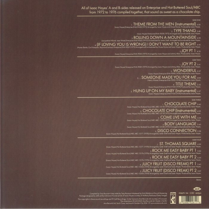 Isaac Hayes – Hot Buttered Singles Volume 2 1972-1976 (2xLP, Stax, 2025) Back Cover