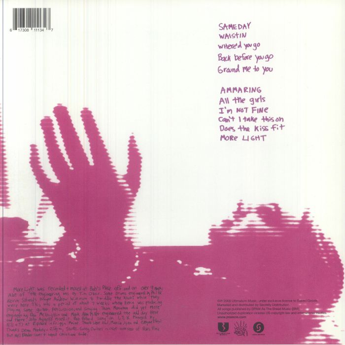 J Mascis + The Fog – More Light (12", Baked Goods Records, 2026) Back Cover