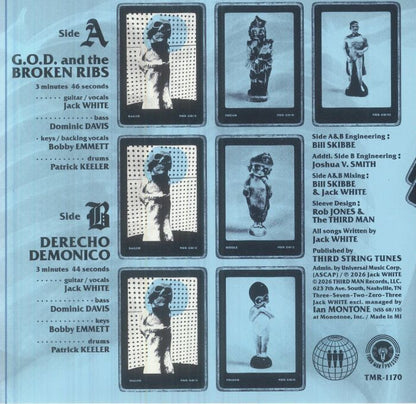 Jack White – G.O.D. And The Broken Ribs / Derecho Demonico (7", Third Man Records, 2026) Back Cover