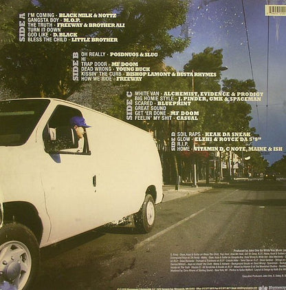 Jake One – White Van Music (2xLP, White, Rhymesayers Entertainment, 2008) Back Cover