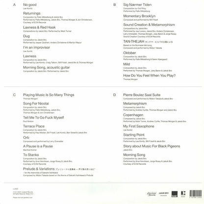 Jakob Bro – Music For Black Pigeons (2xLP, Loveland Records, 2024) Back Cover