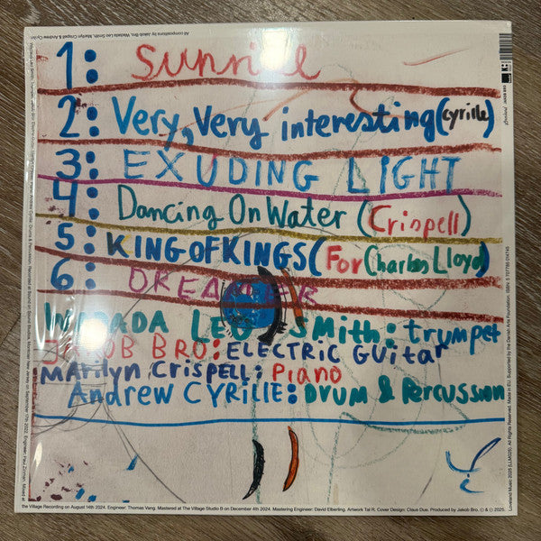 Jakob Bro , Wadada Leo Smith , Marilyn Crispell , Andrew Cyrille – The Montclair Session (LP, Loveland Records, 2025) Back Cover
