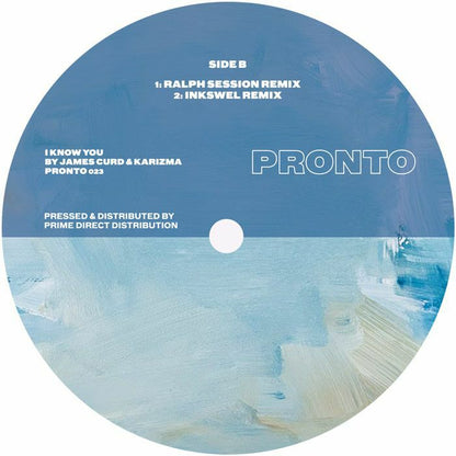 James Curd / Karizma – I Know You (12", Pronto (house), 2026) Back Cover