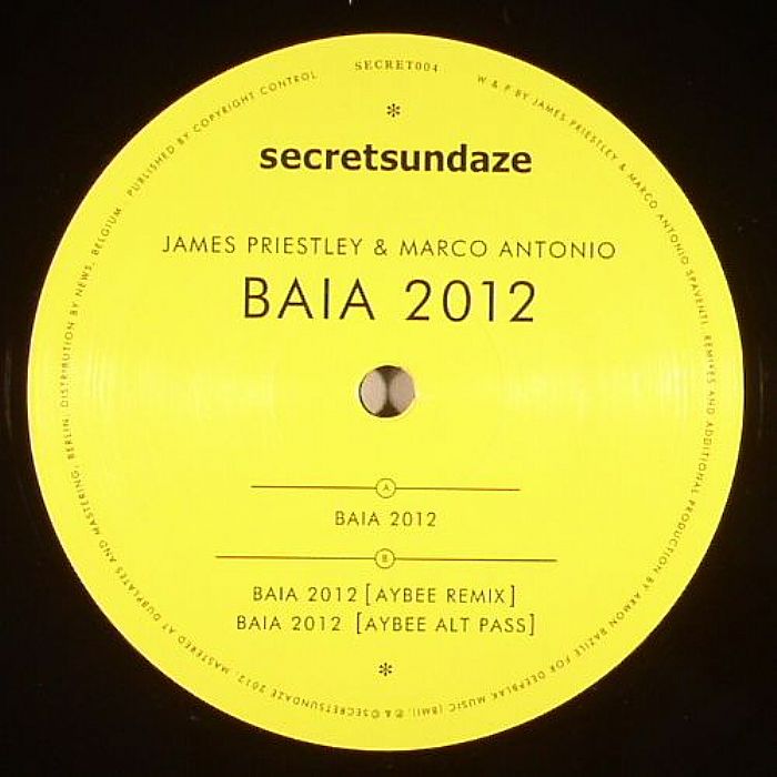 James Priestley & Marco Antonio – Baia 2012 (12", Secretsundaze, 2012) Front Cover