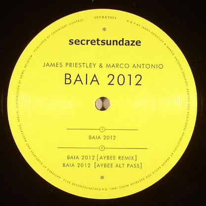 James Priestley & Marco Antonio – Baia 2012 (12", Secretsundaze, 2012) Front Cover
