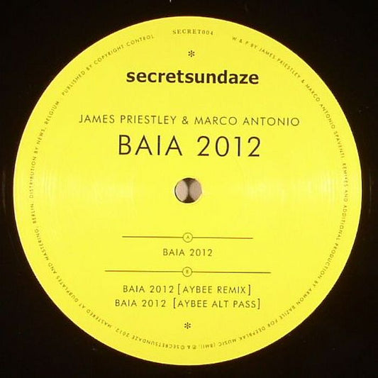 James Priestley & Marco Antonio – Baia 2012 (12", Secretsundaze, 2012) Front Cover