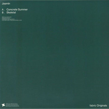 Jasmin – Concrete Summer (12", Fabric Originals, 2026) Back Cover