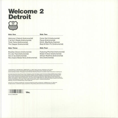 Jay Dee AKA J Dilla – Welcome 2 Detroit Instrumental (2xLP, BBE, 2025) Back Cover