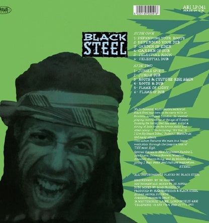 Black Steel – Jungle Warrior (reissue) (LP, Ariwa Sounds, 2026) Back Cover