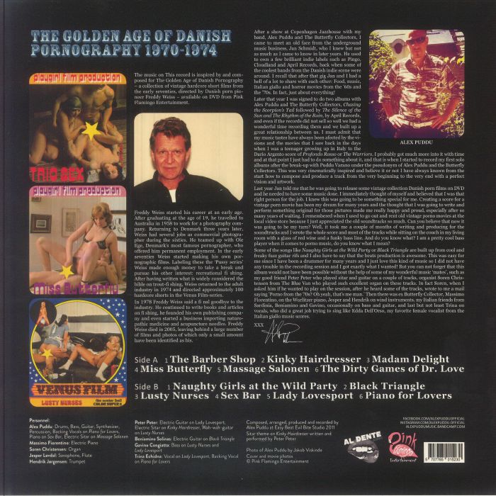 Alex Puddu – The Golden Age Of Danish Pornography Vinyl Box Set (Box Set+3xLP, Al Dente, 2026) Back Cover