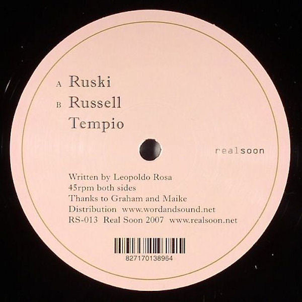 Lerosa – Ruski (12", Real Soon, 2007) Back Cover