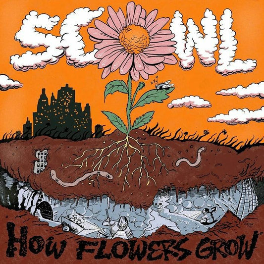 Scowl – How Flowers Grow (LP, Cloudy Orange Crush and Ultra Clear, Flatspot, 2026) Front Cover
