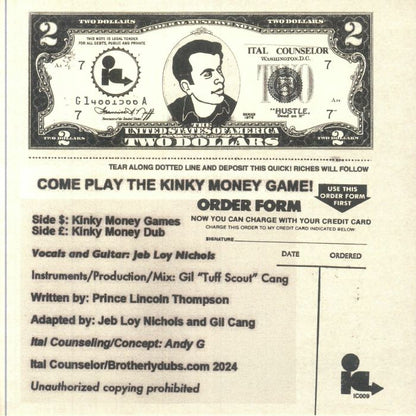 Jeb Loy Nichols – Kinky Money Games (7", Ital Counselor, 2024) Back Cover