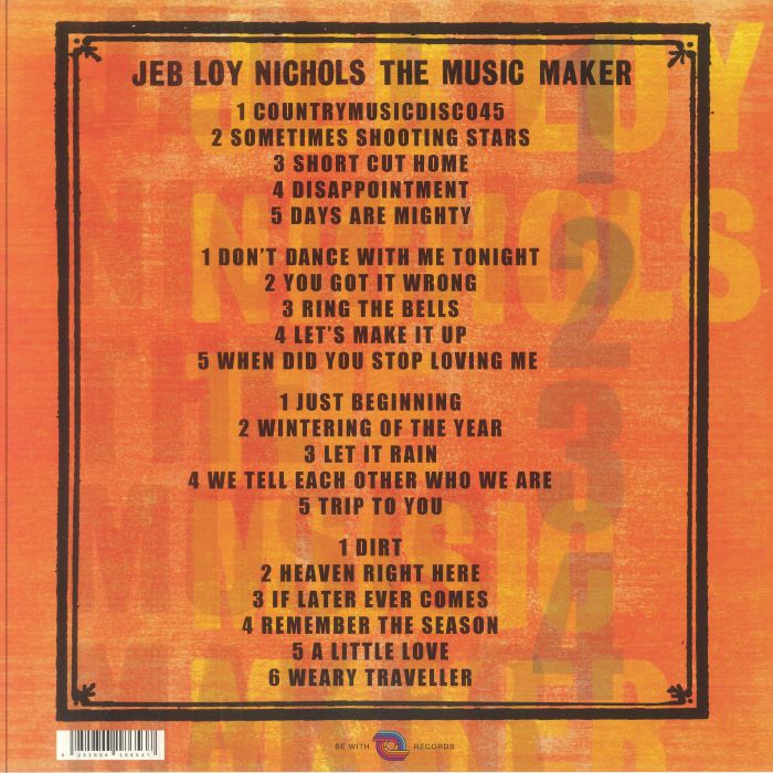 Jeb Loy Nichols – The Music Maker (2xLP, Be With Records, 2025) Back Cover