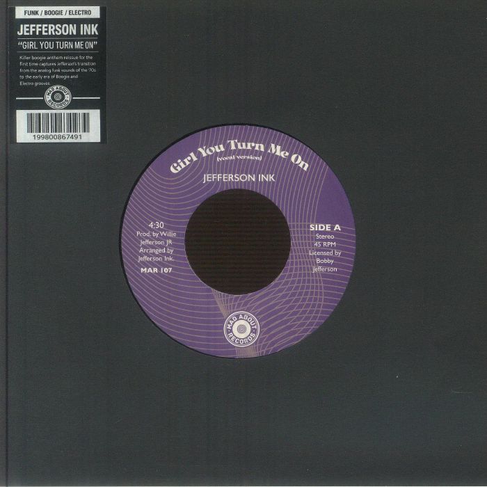 Jefferson Ink – Girl You Turn Me On (7", Mad About Records, 2026) Front Cover