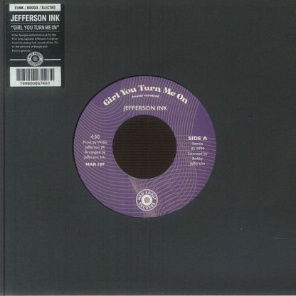 Jefferson Ink – Girl You Turn Me On (7", Mad About Records, 2026) Front Cover