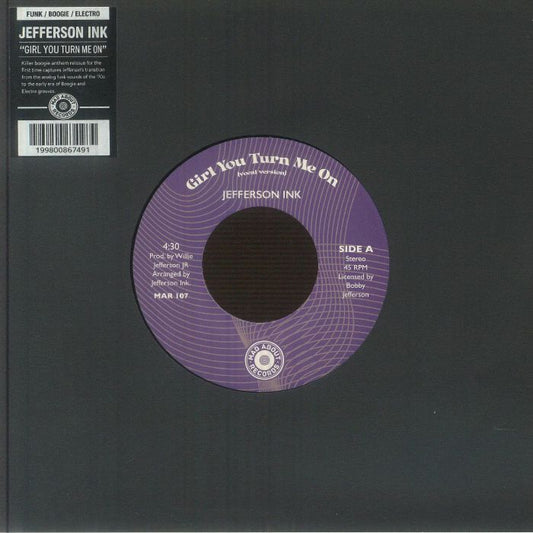 Jefferson Ink – Girl You Turn Me On (7", Mad About Records, 2026) Front Cover