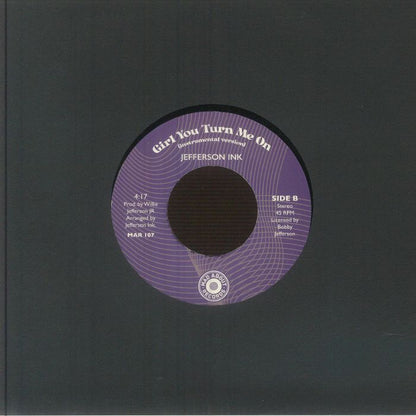 Jefferson Ink – Girl You Turn Me On (7", Mad About Records, 2026) Back Cover