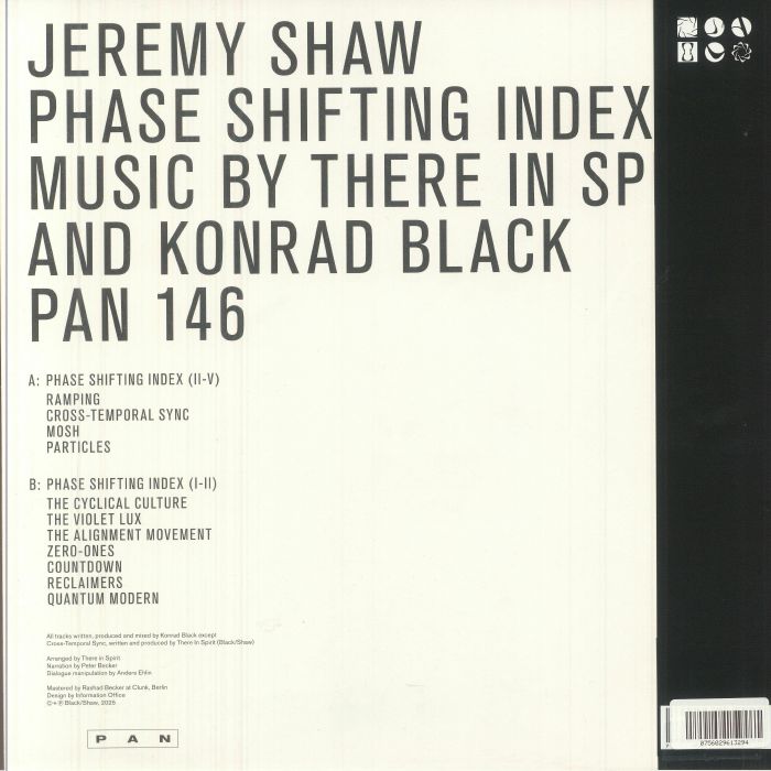 Jeremy Shaw – Phase Shifting Index (LP, Pan, 2025) Back Cover