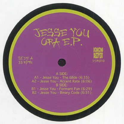 Jesse You – Ora E.P. (12", Digging Deeper Music, 2025) Front Cover