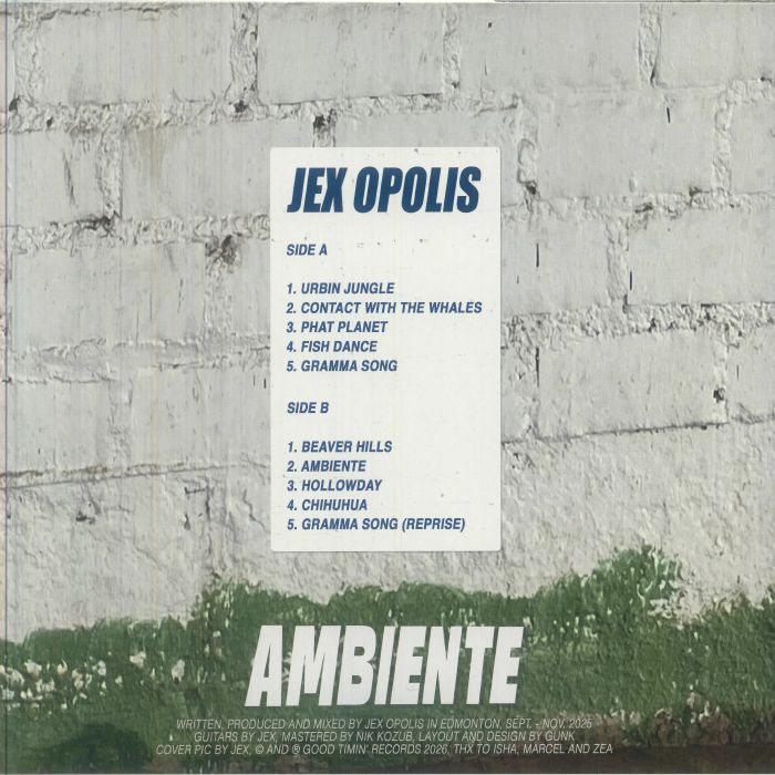 Jex Opolis – Ambiente (LP, Good Timin', 2026) Back Cover